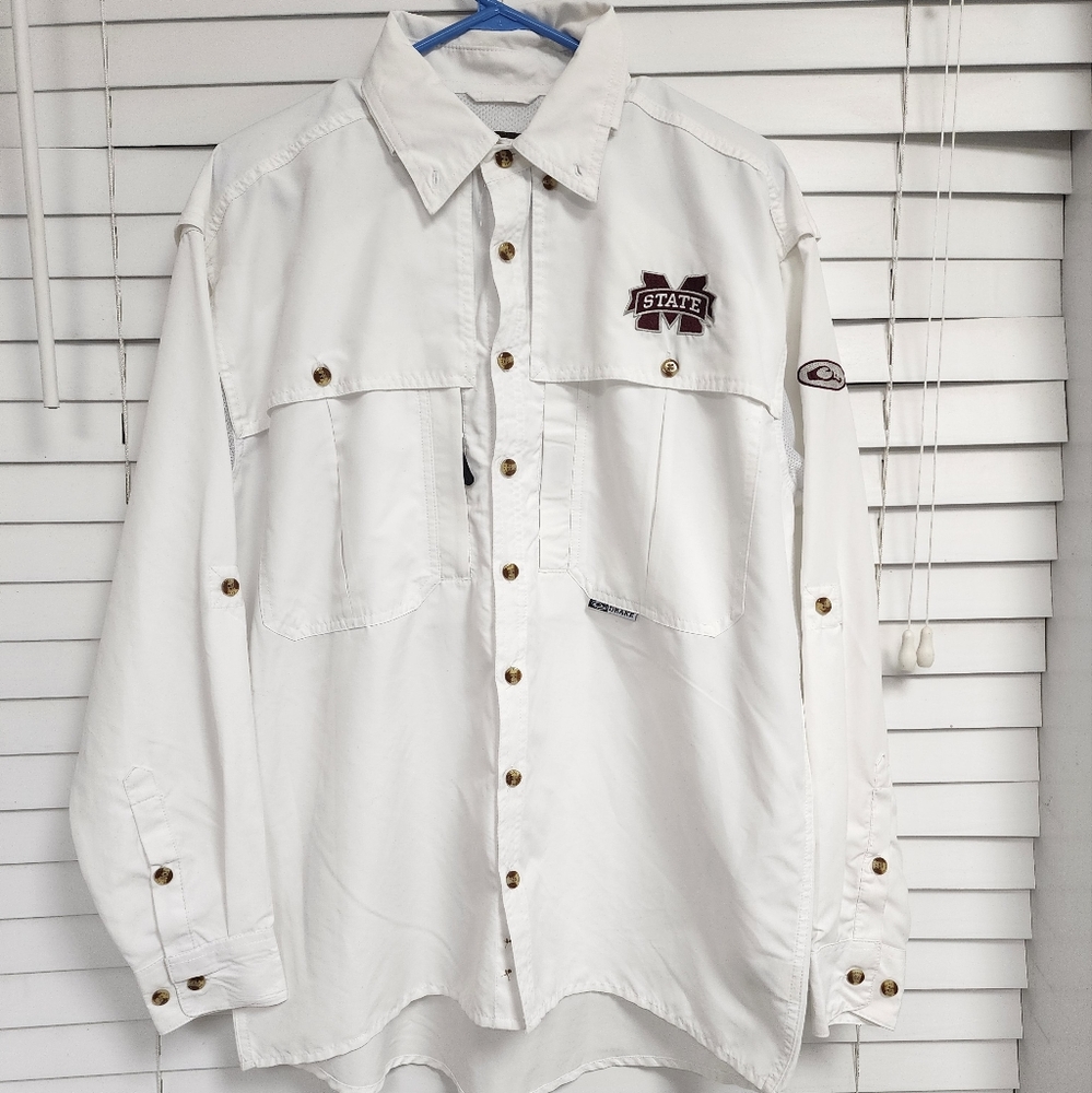 Drake Collegiate Men's button up shirt sz adult small